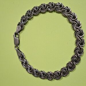 925 Sterling Silver Byzantine-style Bracelet - Made in Italy
